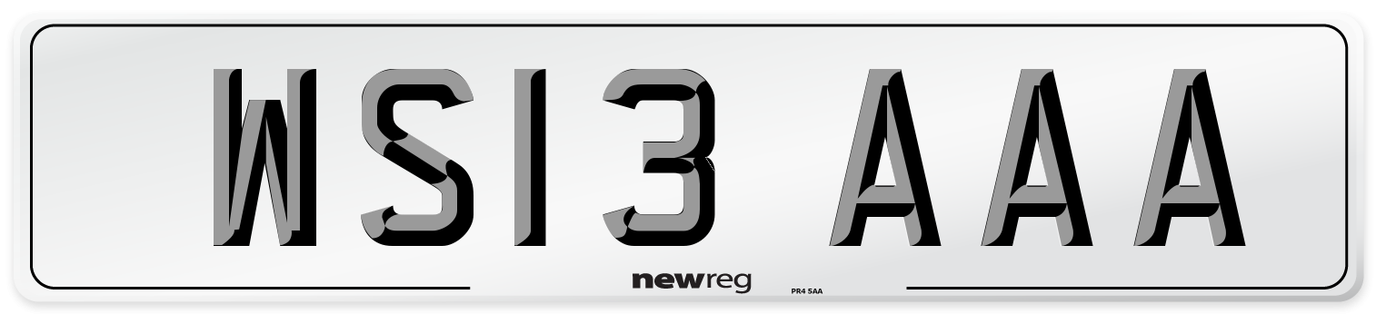 WS13 AAA Number Plate from New Reg